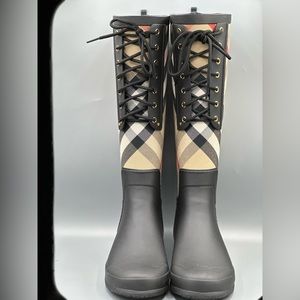 Burberry House Check Panelled Rain Boots